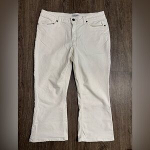 Haute Hippie Tribe White Bootcut Jeans Womens 14 Stretch Denim Cropped